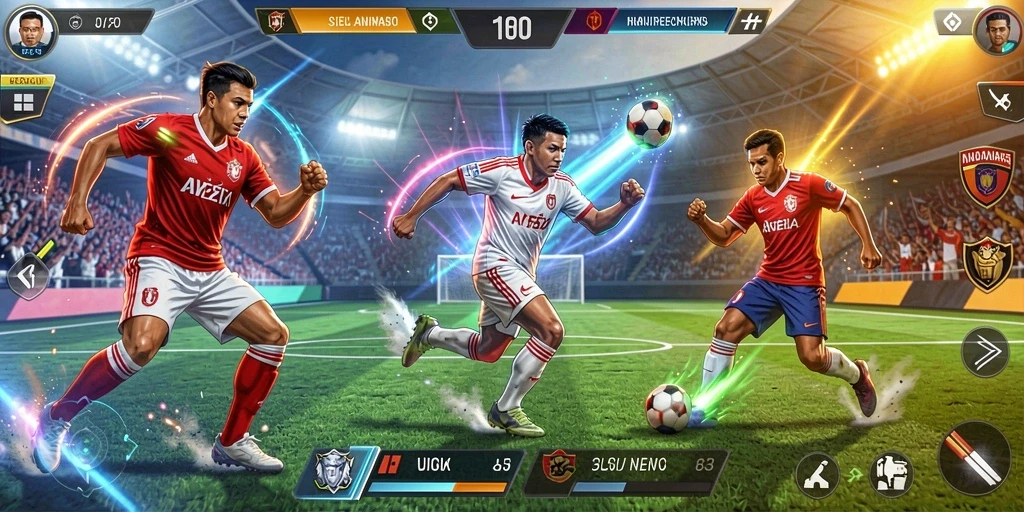 Tangkapan layar menunjukkan karakter utama dalam misi epik.
