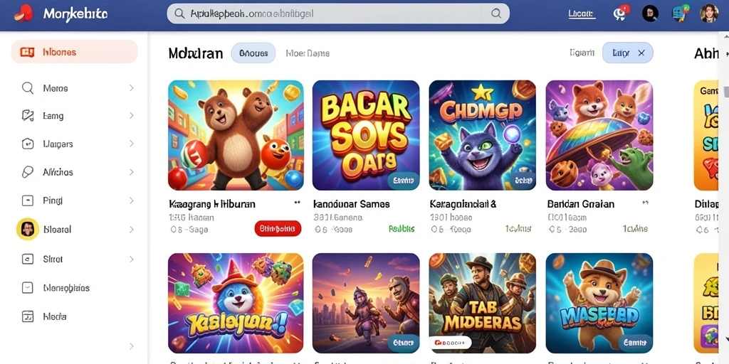 Tampilan antar muka utama permainan yang menarik.